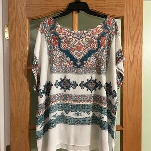 Bobeau Multicolor Patterned Blouse